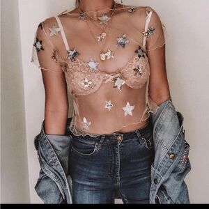 LA with Love star mesh top